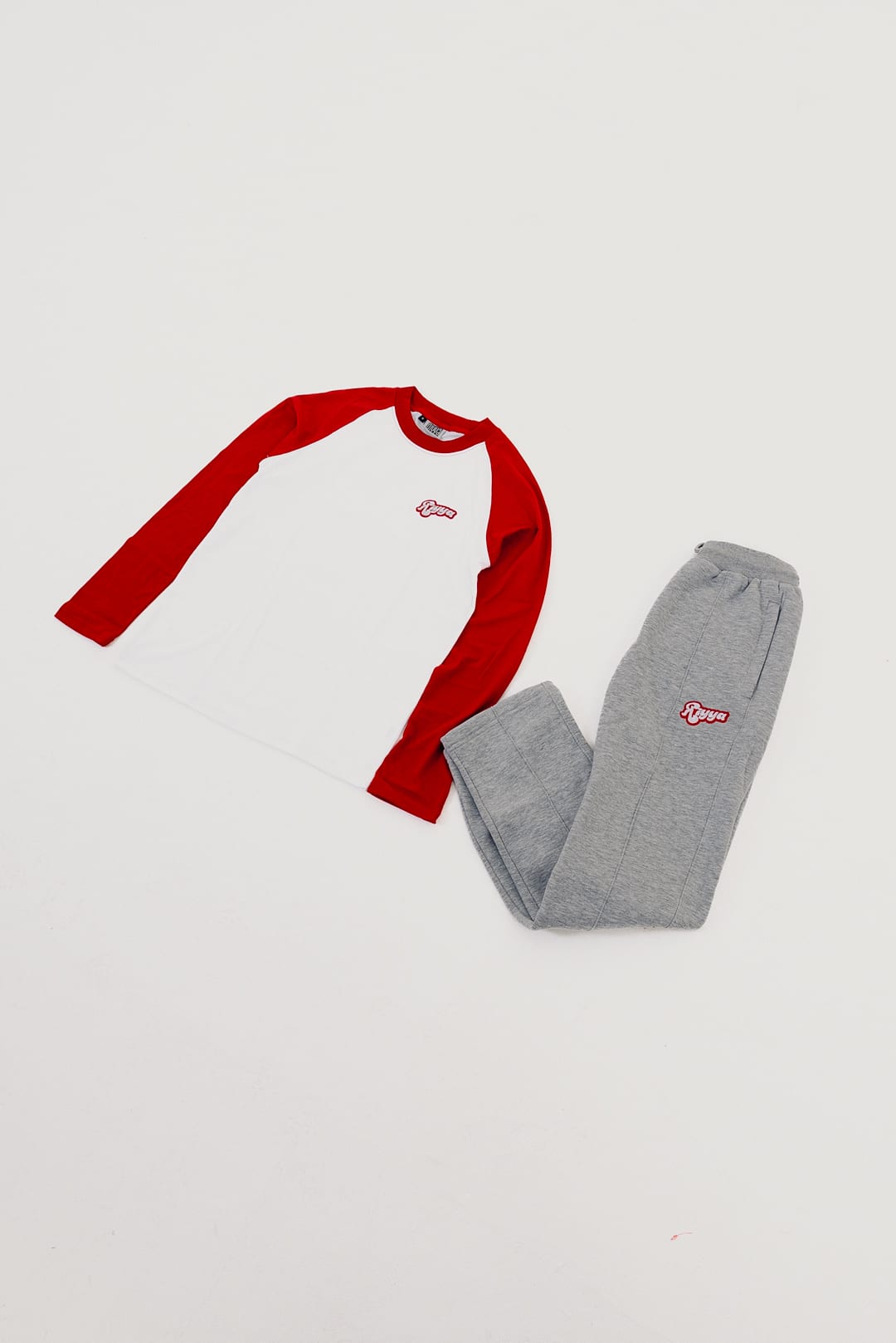 SCARLET RED & WHITE LONG SLEEVE T- SHIRT