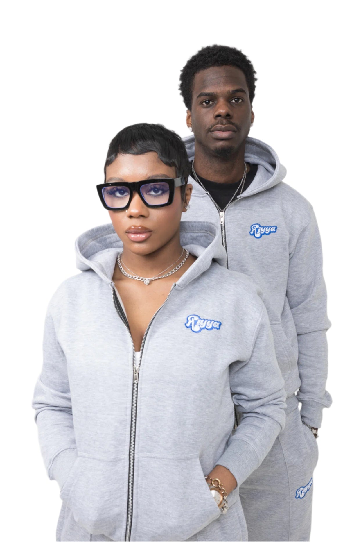 GREY & ROYAL BLUE HOODIE