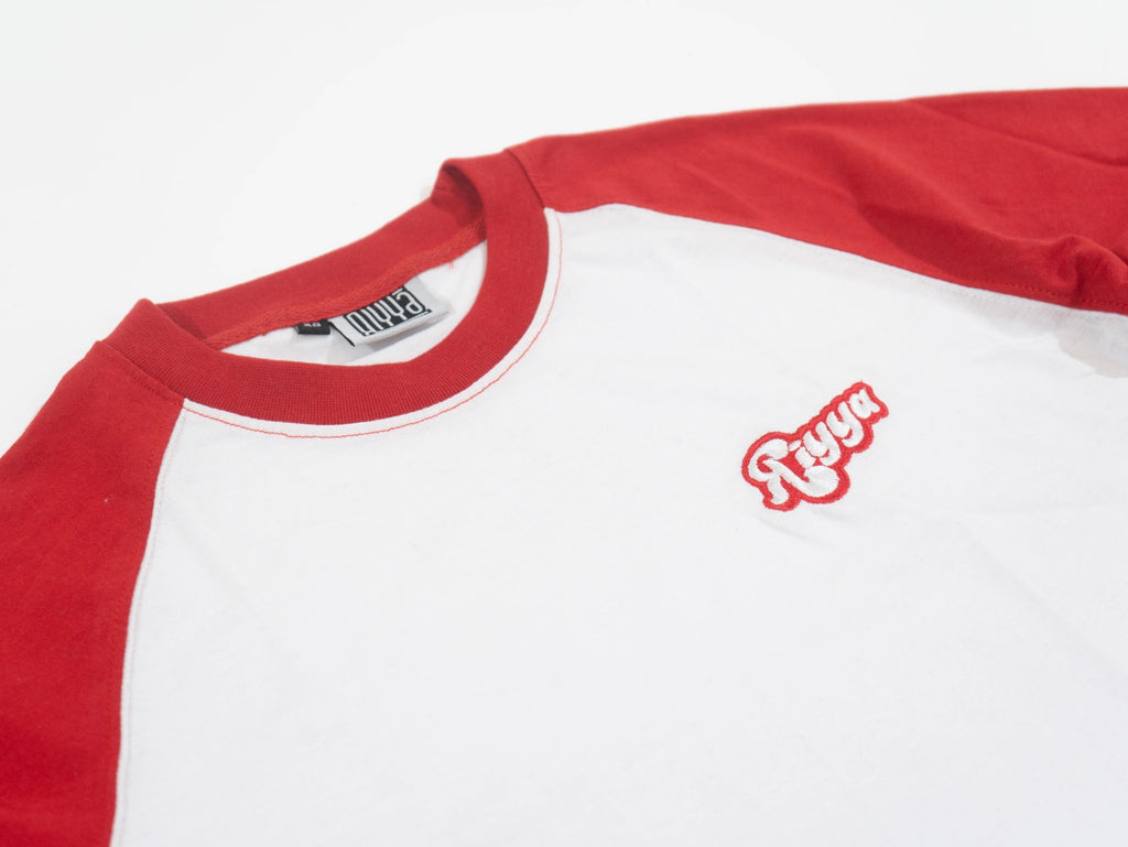 SCARLET RED & WHITE LONG SLEEVE T- SHIRT