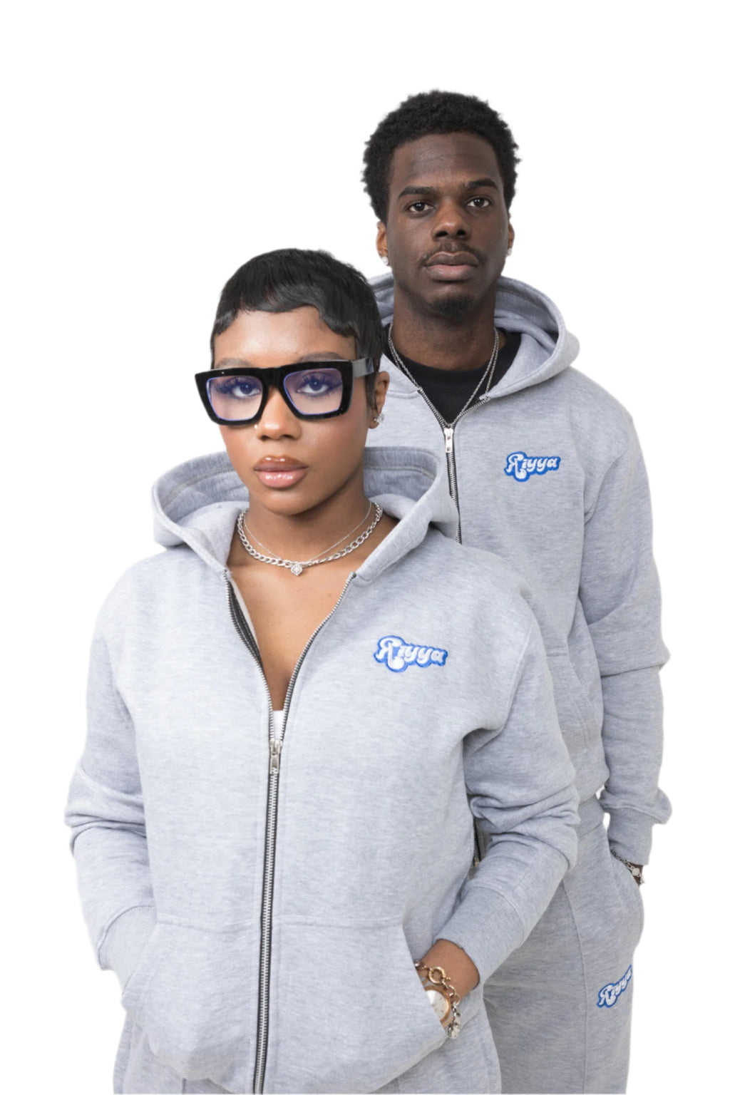 GREY & ROYAL BLUE HOODIE