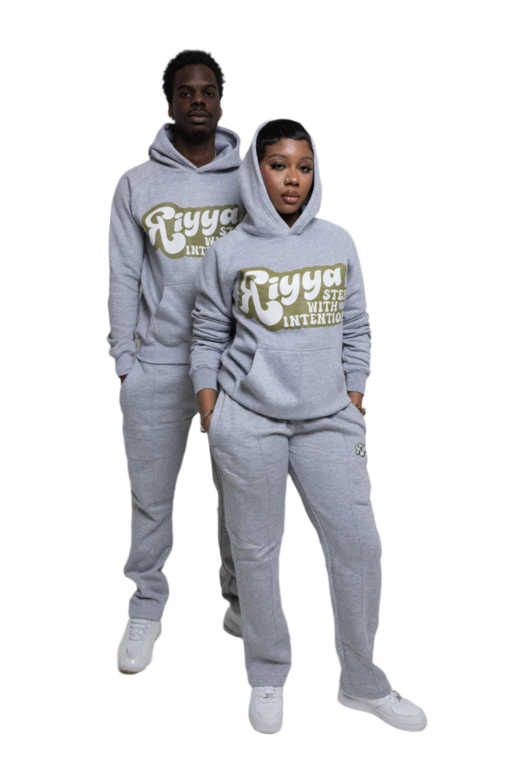 GREY & SEAFOAM GREEN FLARED BOTTOMS