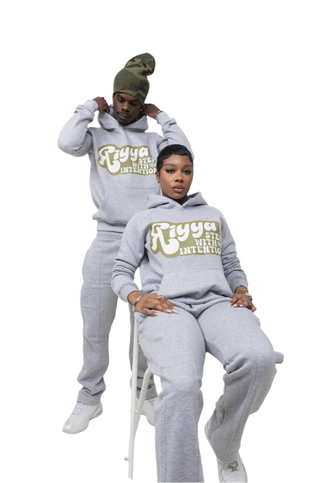 GREY & SEAFOAM GREEN HOODIE