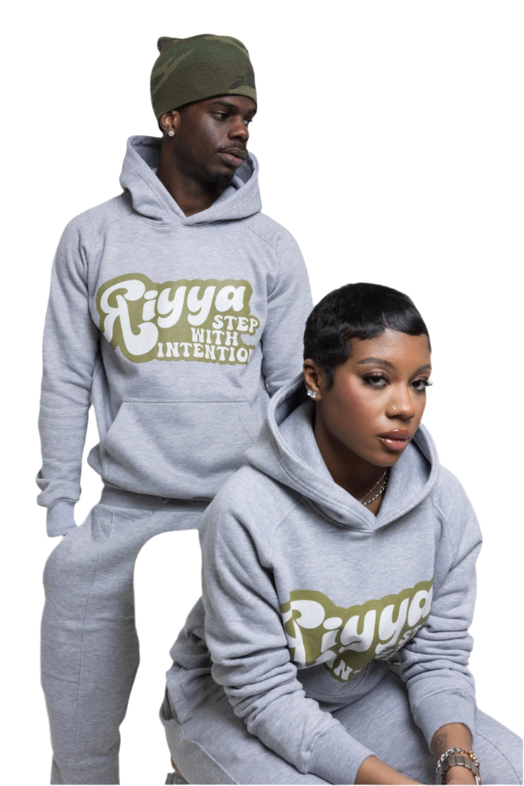 GREY & SEAFOAM GREEN HOODIE